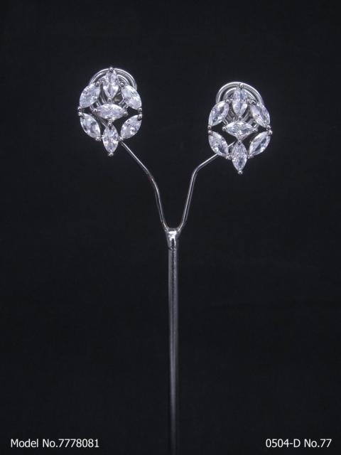 Ear jacket stud with original Zircon stone