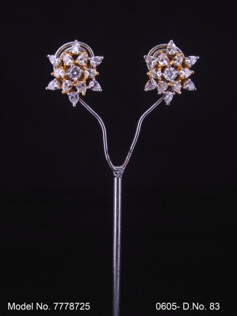 Ear jacket stud with original Zircon stone