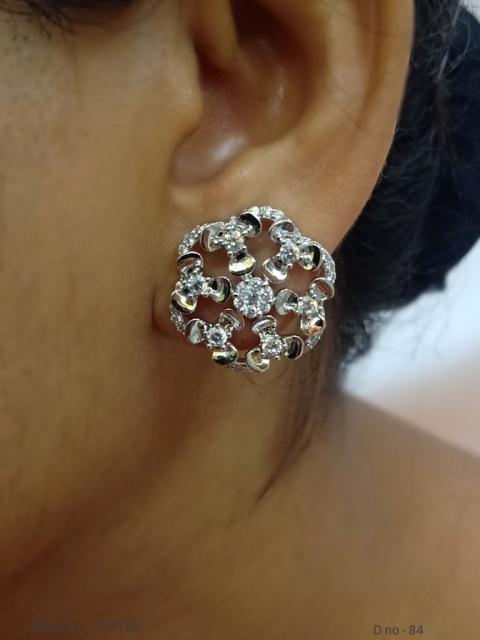 Cubic Zirconia Stud Earrings | American Diamond