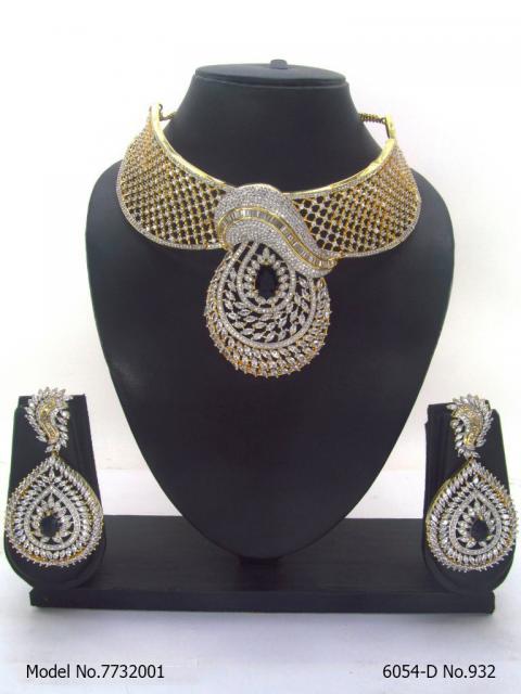 Articfical Diamond AD Necklace Set