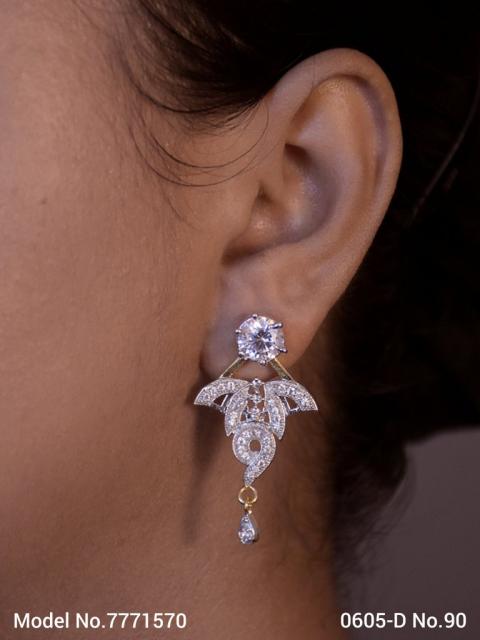 Cz Designer Long Earrings