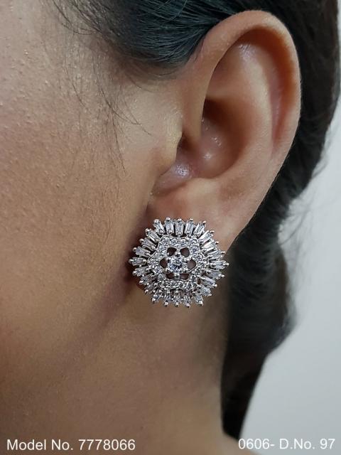 Glorious Stud Zircon Earring with AD stones