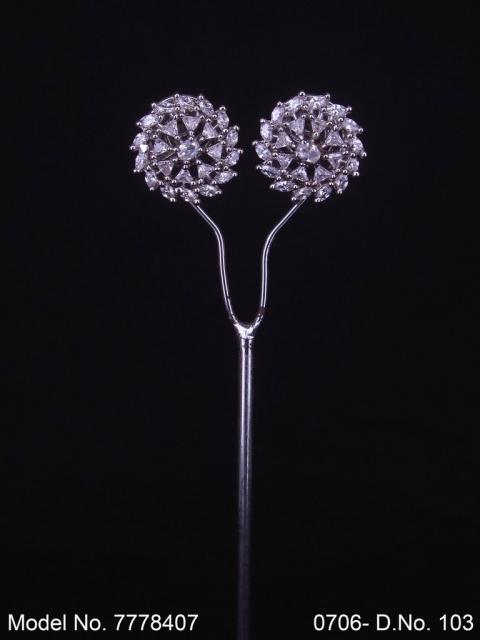 Ear jacket stud with original Zircon stone