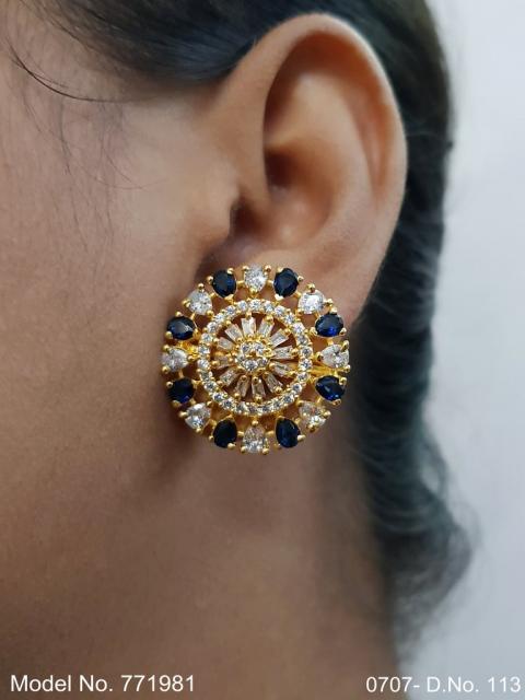 Ear jacket stud with original Zircon stone