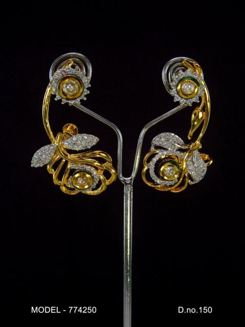 Cz Designer Long Earrings