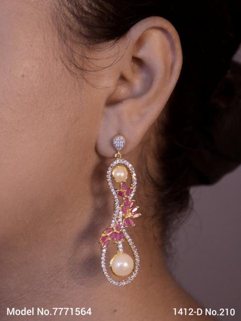 Real Zircon Long Fashion Earrings