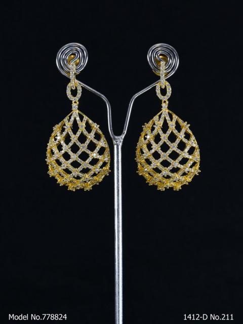 Cz Designer Long Earrings