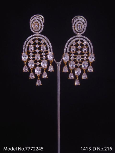 Cz Designer Long Earrings