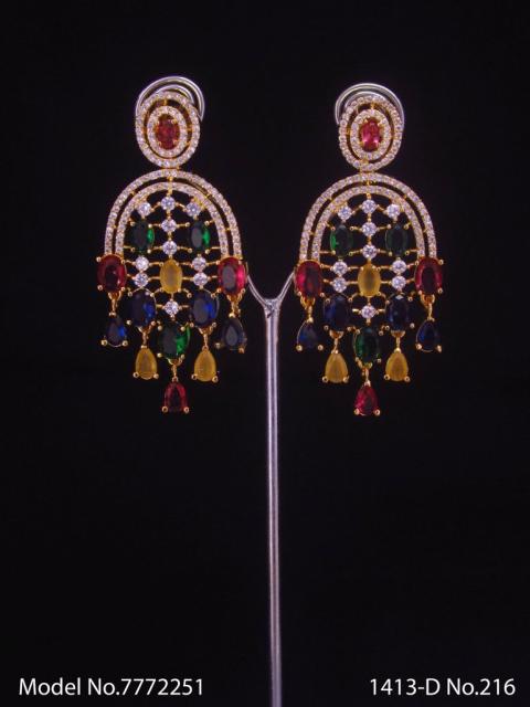 Statement Earrings with AD stones